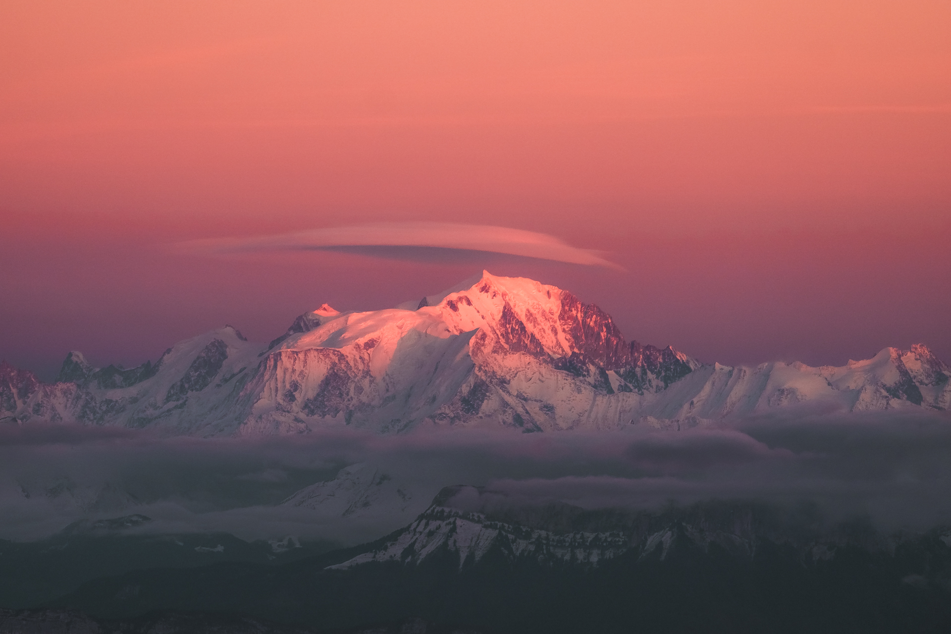 Mont-Blanc coucher de soleil
